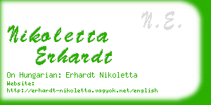 nikoletta erhardt business card